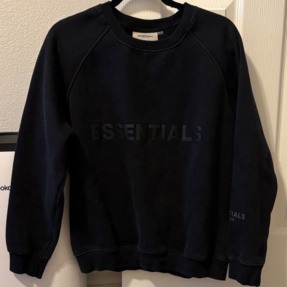 Essentials Black Men's Crewneck Sweater